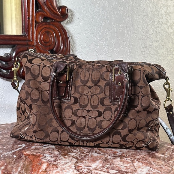 Coach Brown Signature Satchel - Picture 3 of 10